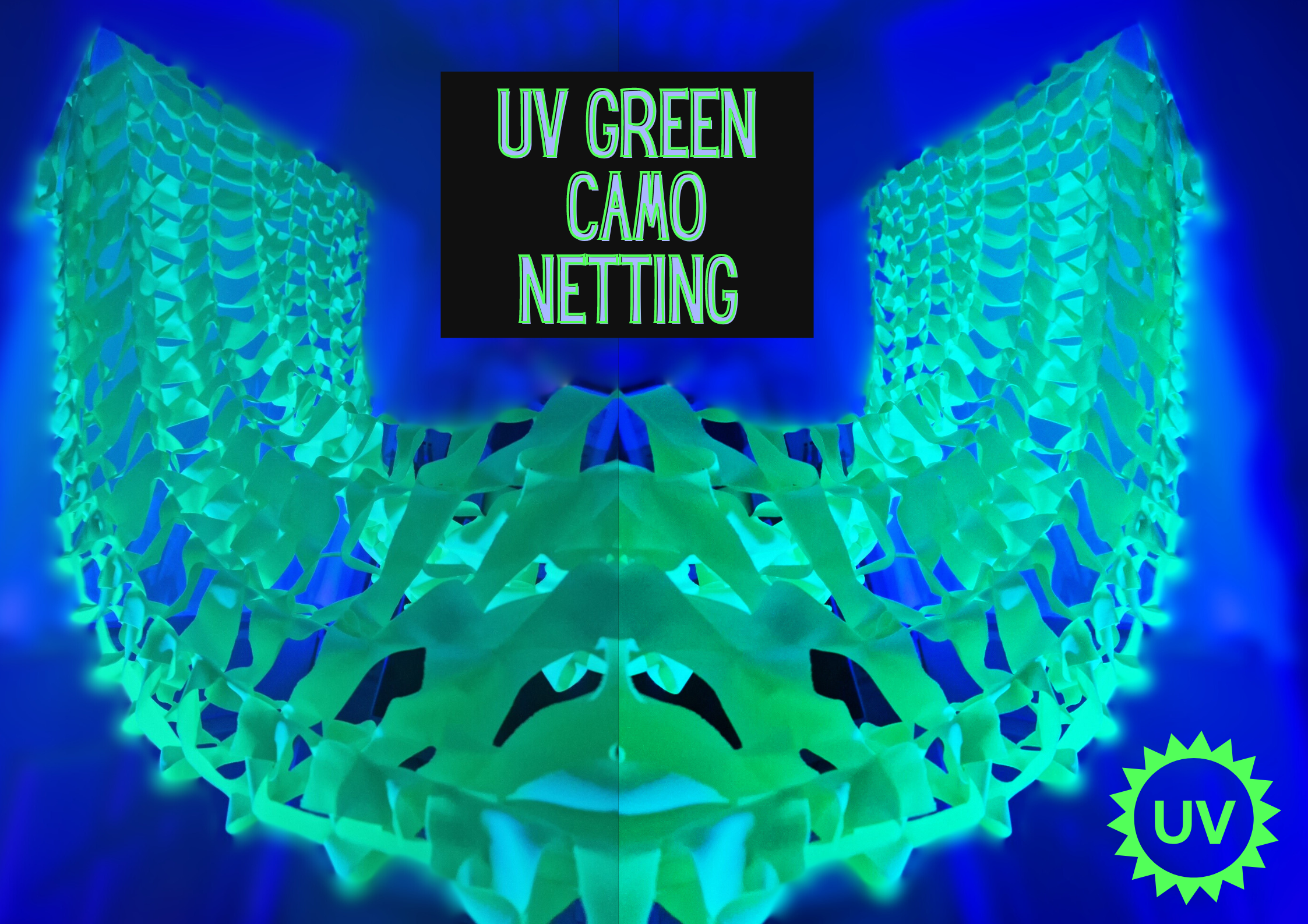 uv green camo netting event party glow in the dark ceiling decoration