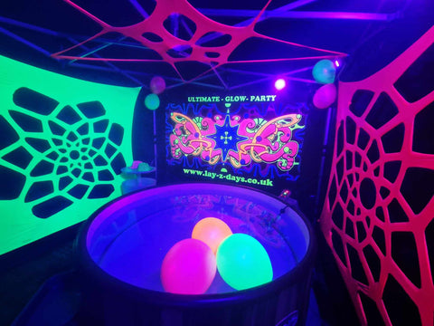 Uv neon glow party hot tub hire Telford Shropshire