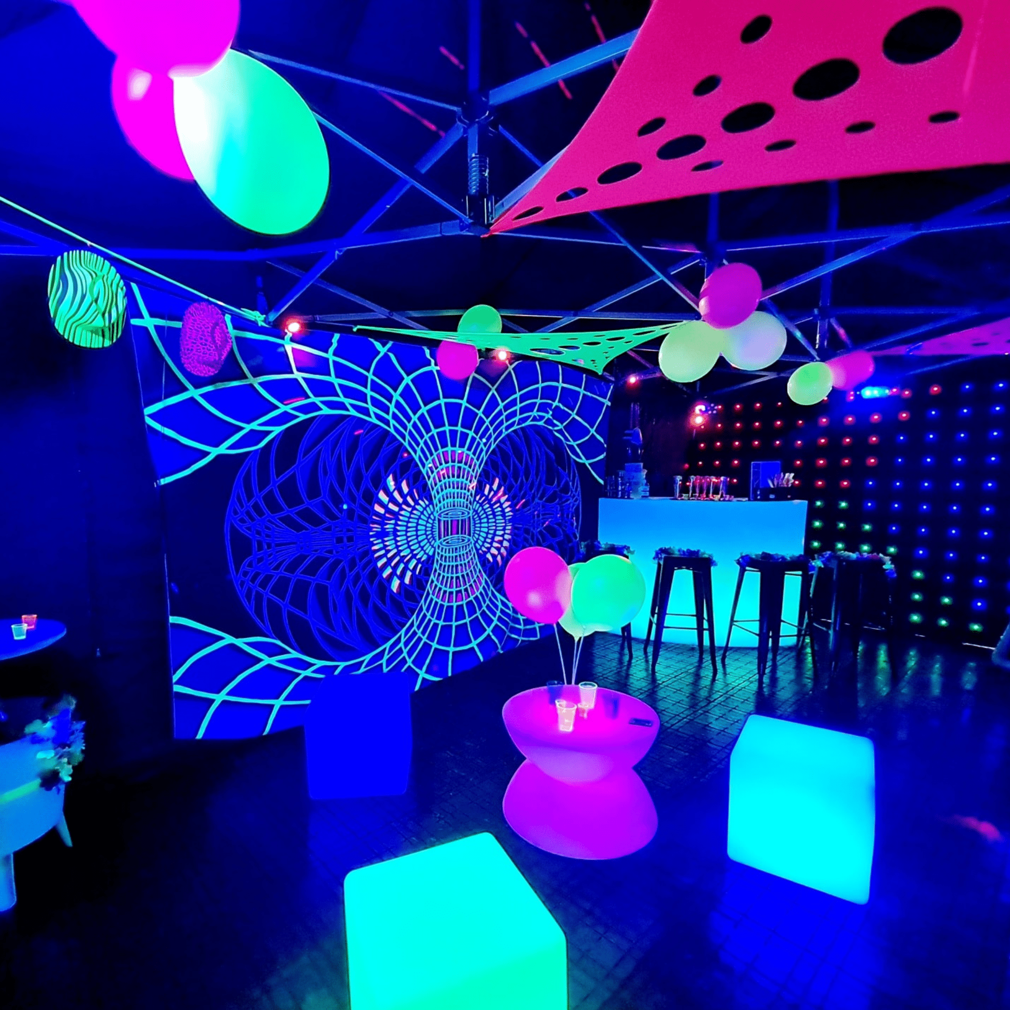 Uv Rave Cave party tent hire