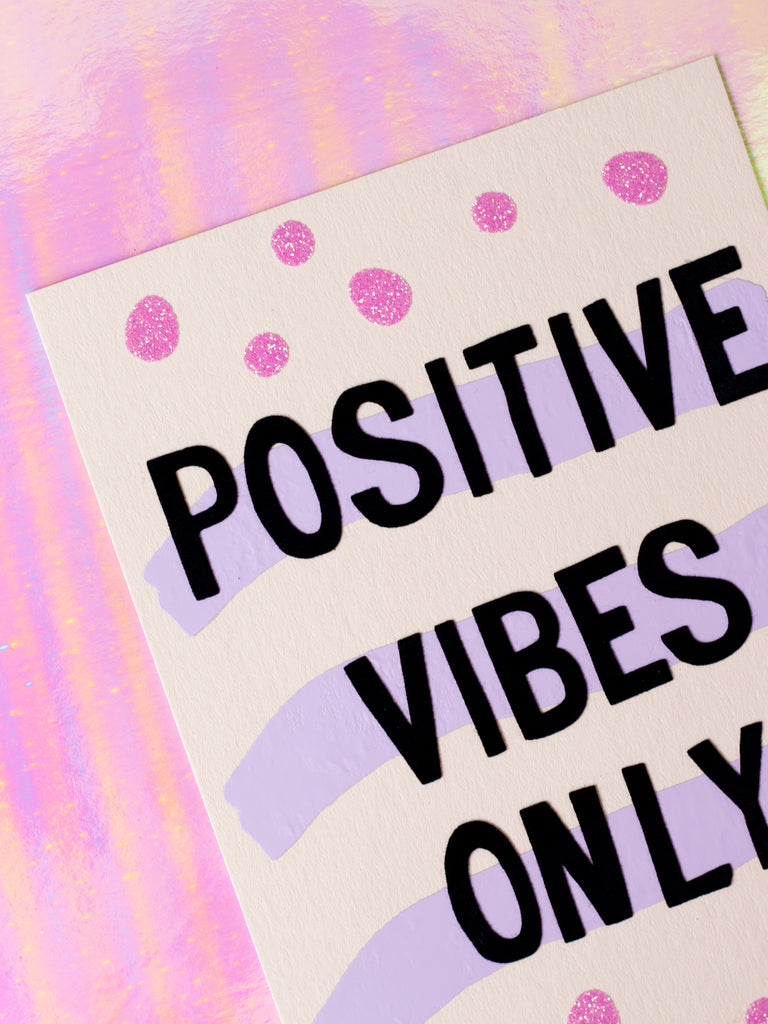 Peachpuff Studios - 'Positive Vibes Only' Flock Wall Art