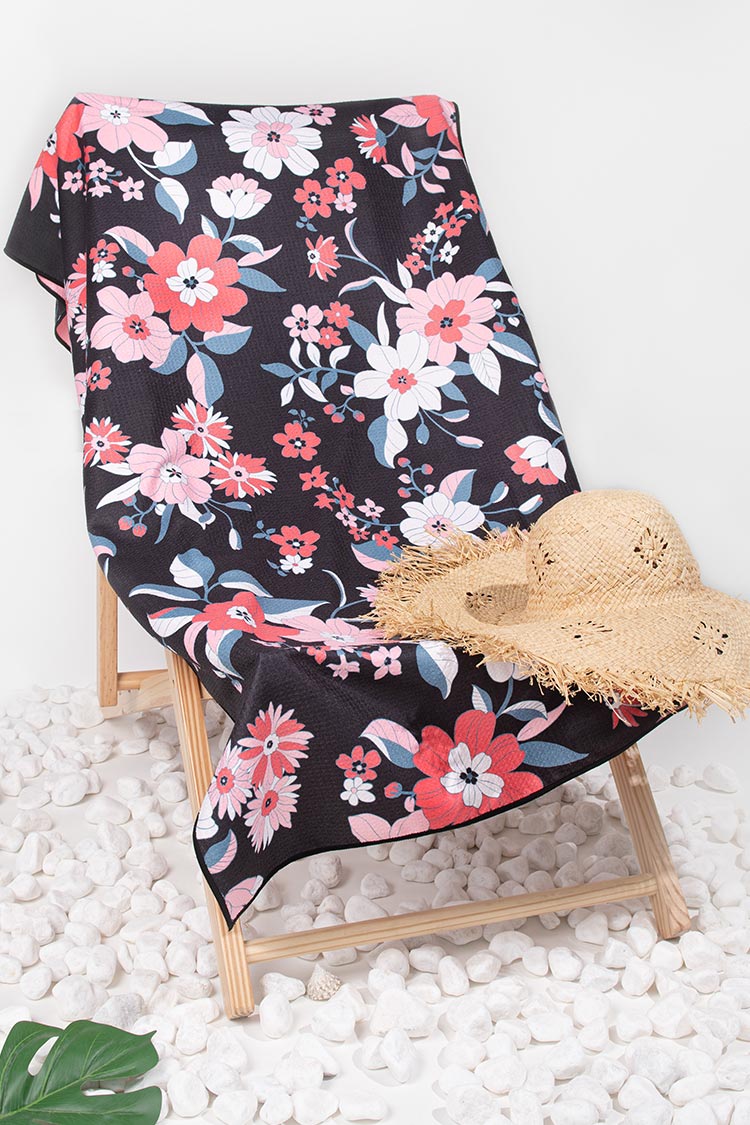 Floral Bliss Floral Beach Blanket