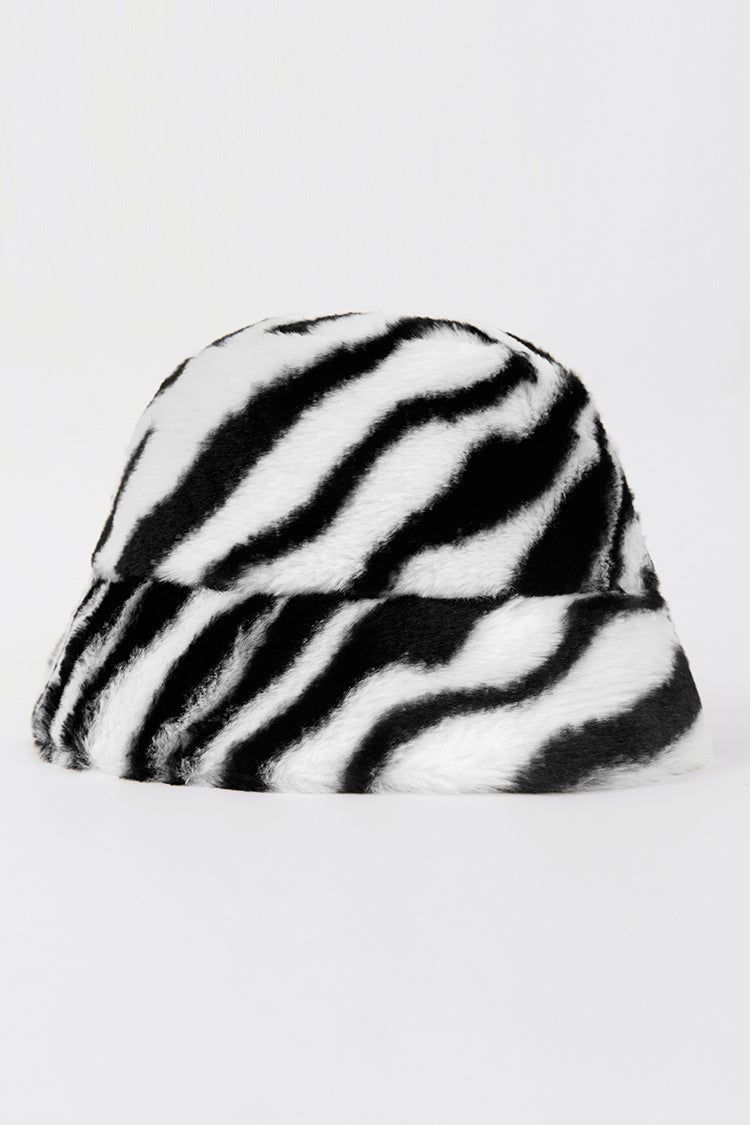 Dynamic star Zebra Striped Fluffy Bucket Hat