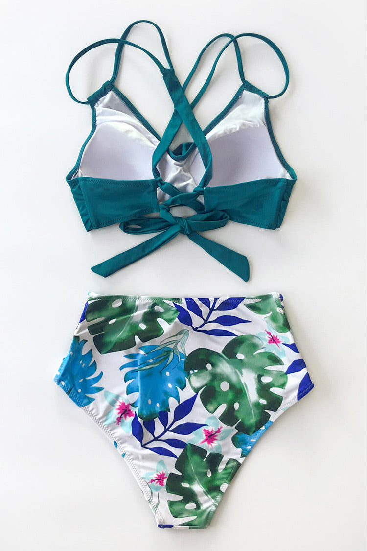 Tropical Palms Twist-Front High Waisted Bikini – Cupshe Australia