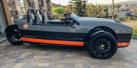 Vanderhall Carmel with GULF Racing Stripes 2