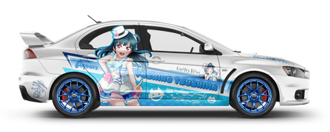 Aqours ITASHA - Yoshiko - on Mitsubishi Lancer (4 Doors) 