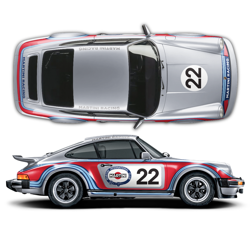 CLASSIC MARTINI Sides GRAPHIC SET, for CARRERA 911 (930) 1975 - 1989 |  