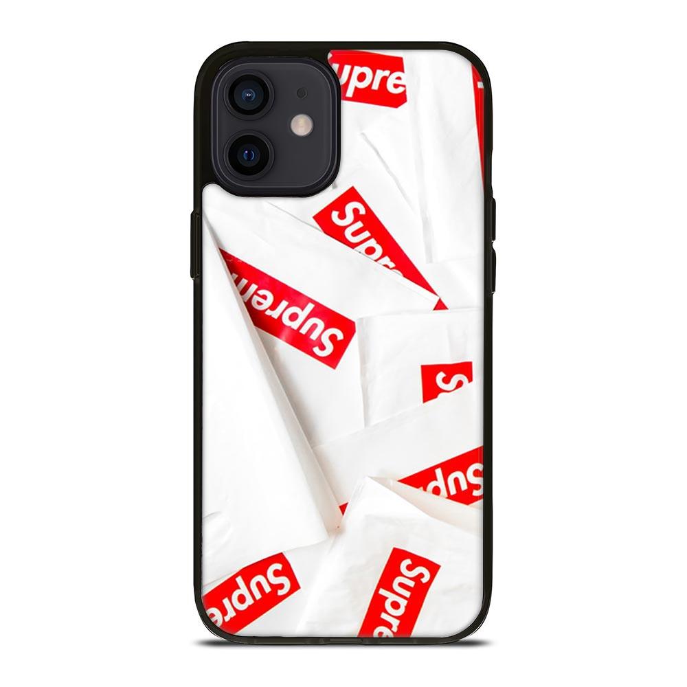 White Supreme Iphone 12 Mini Case Cover Apple Plastic Rubber Phone Case