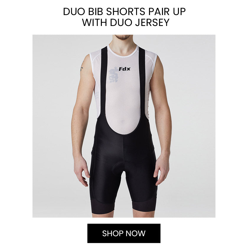 Fdx Duo Men's Padded Summer Cycling Bib Shorts Black