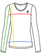 FDX Sports Size Chart for women’s long Sleeve compression jersey
