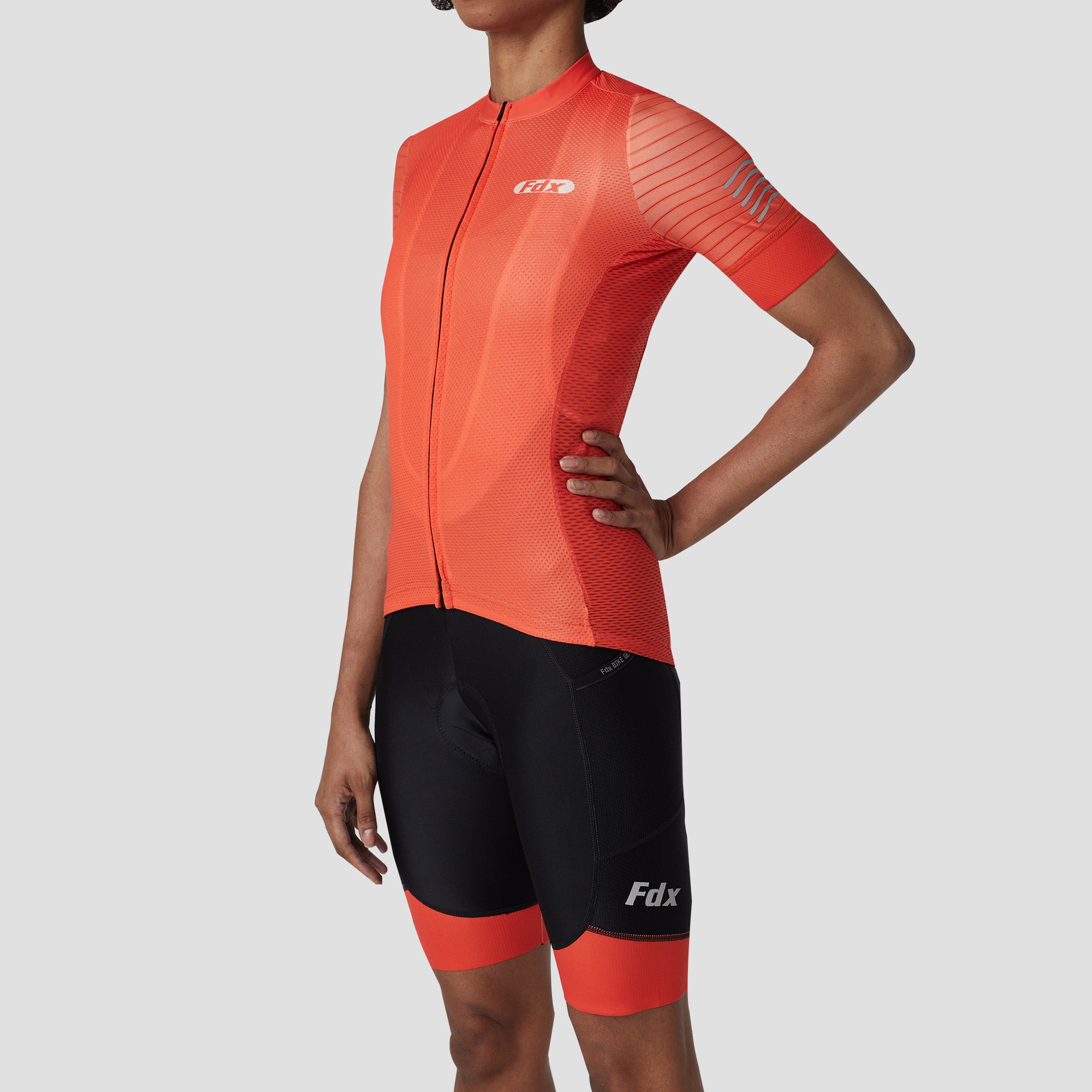 womens orange cycling jersey