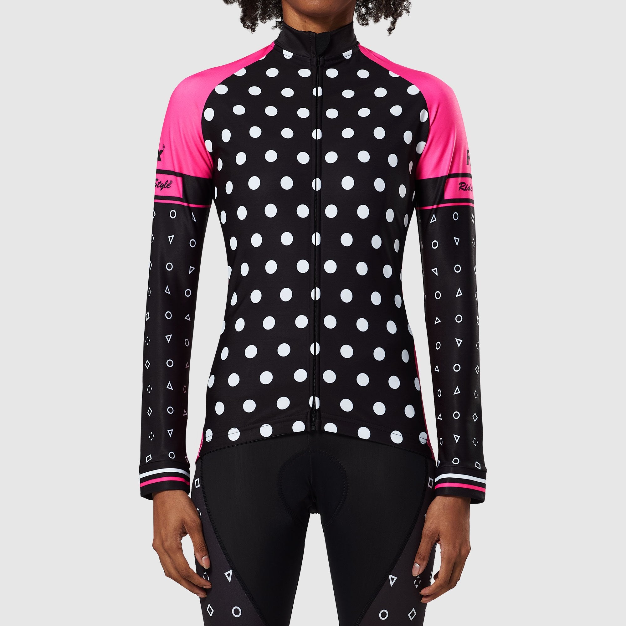 polka dot cycling jersey