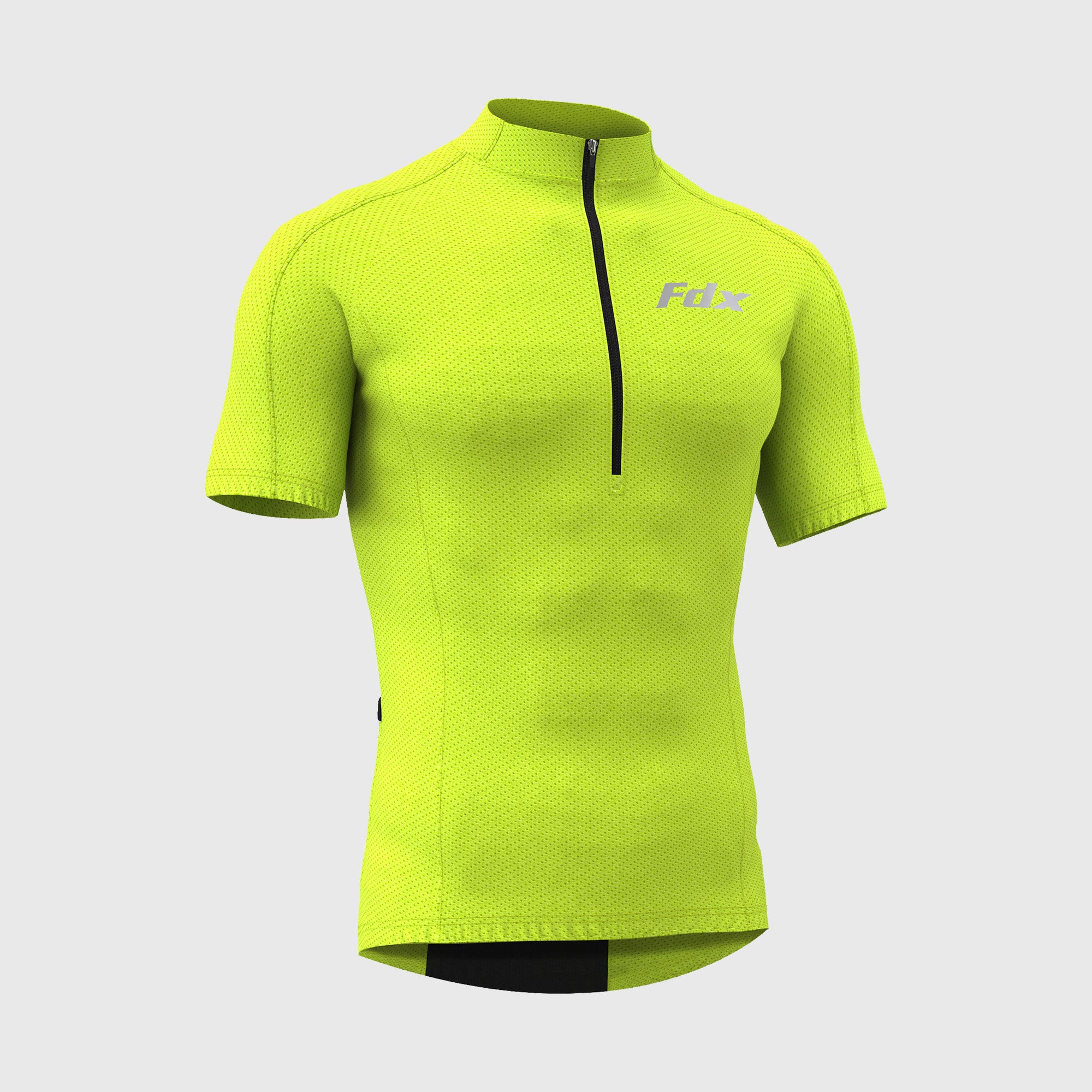 Yellow Cycling Jersey Zipper Pocket Mens