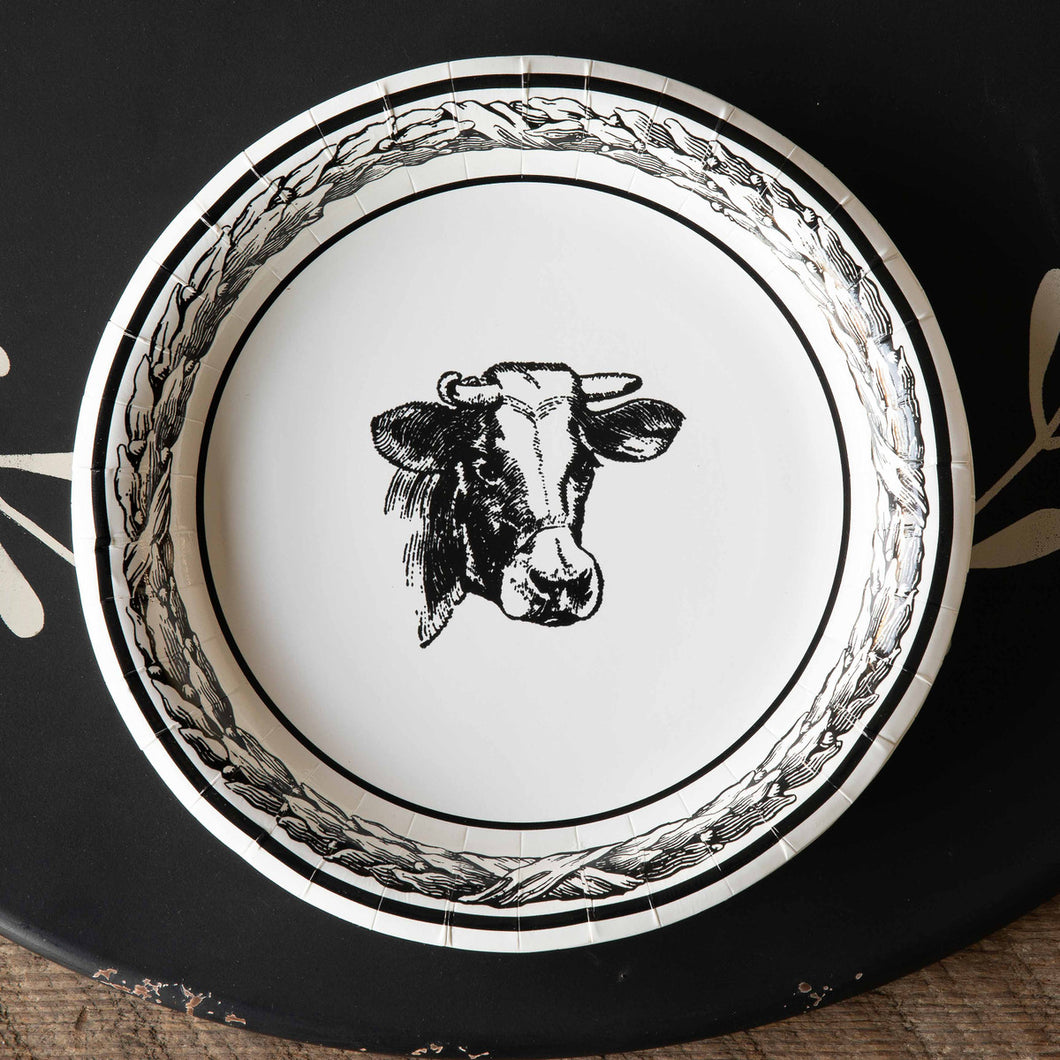 Black & White Cow Dinner Plate 10