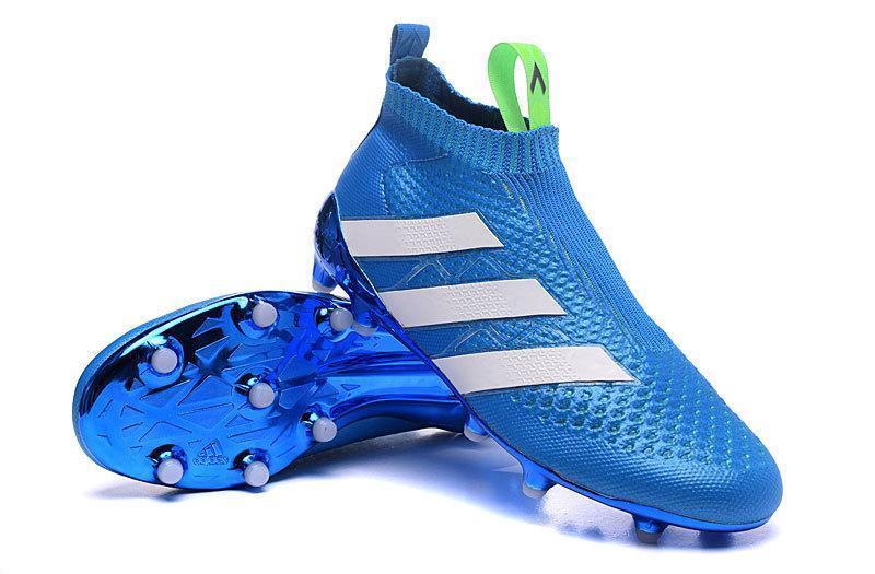 Adidas ACE 16+ Purecontrol FG/AG Soccer Cleats Blue Green kicksnatics