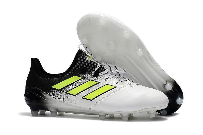 Adidas 17.1 Leather FG Soccer Cleats Fluorescent Green White Black – kicksnatics