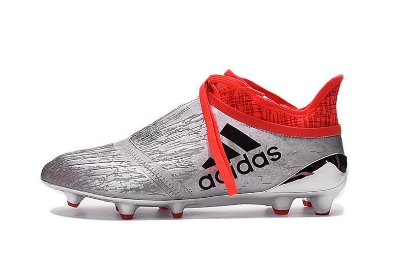 neumonía Vadear opción Adidas X 16+ Purechaos FG/AG Soccer Cleats Silver Metallic Solar Red –  kicksnatics