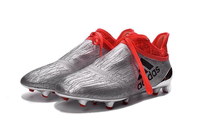 neumonía Vadear opción Adidas X 16+ Purechaos FG/AG Soccer Cleats Silver Metallic Solar Red –  kicksnatics