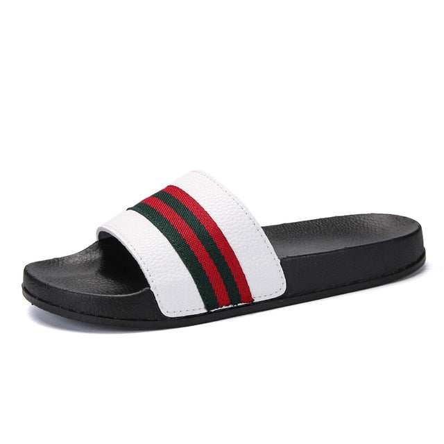 mens white sliders