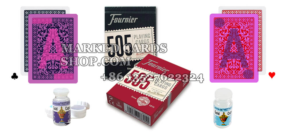 Fournier 505 marked playing cards for poker cheating contact lenses