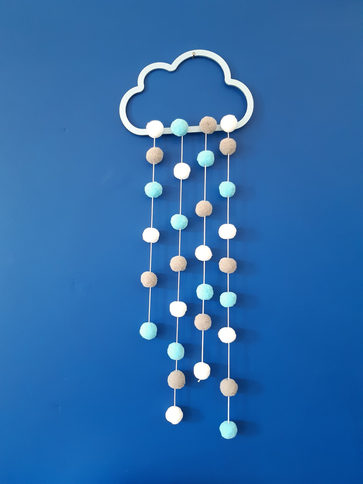 højttaler galleri lysere Pom-pom Cloud wall hanging – Ethereal Blue