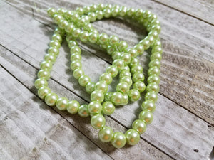 Green Beads Light Green Beads 8mm Glass Beads 8mm Glass Pearl Beads Glass Pearls 8mm Beads BULK Beads Wholesale Beads 110 pieces