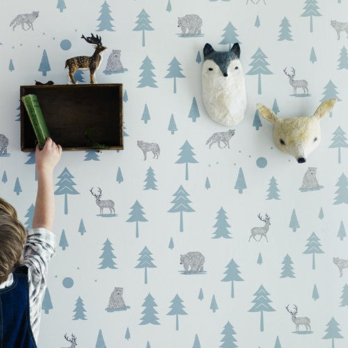 Hibou Home Kids Wallpaper | Into The Wild in Grey/Storm ...