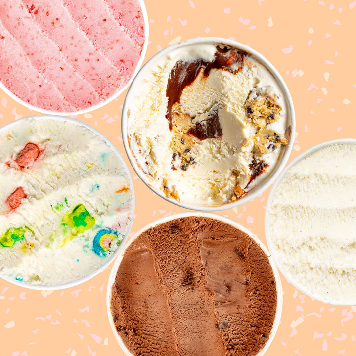 Fun flavors of ice cream packed in pints by Salt & Straw.