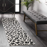 Print Leopard Dark Grey Soft Area Rug