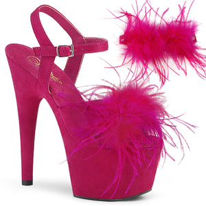 ADORE-709F 7" Heel Hot Pink F. Suede Pole Dancing Shoes-Pleaser- Sexy Shoes