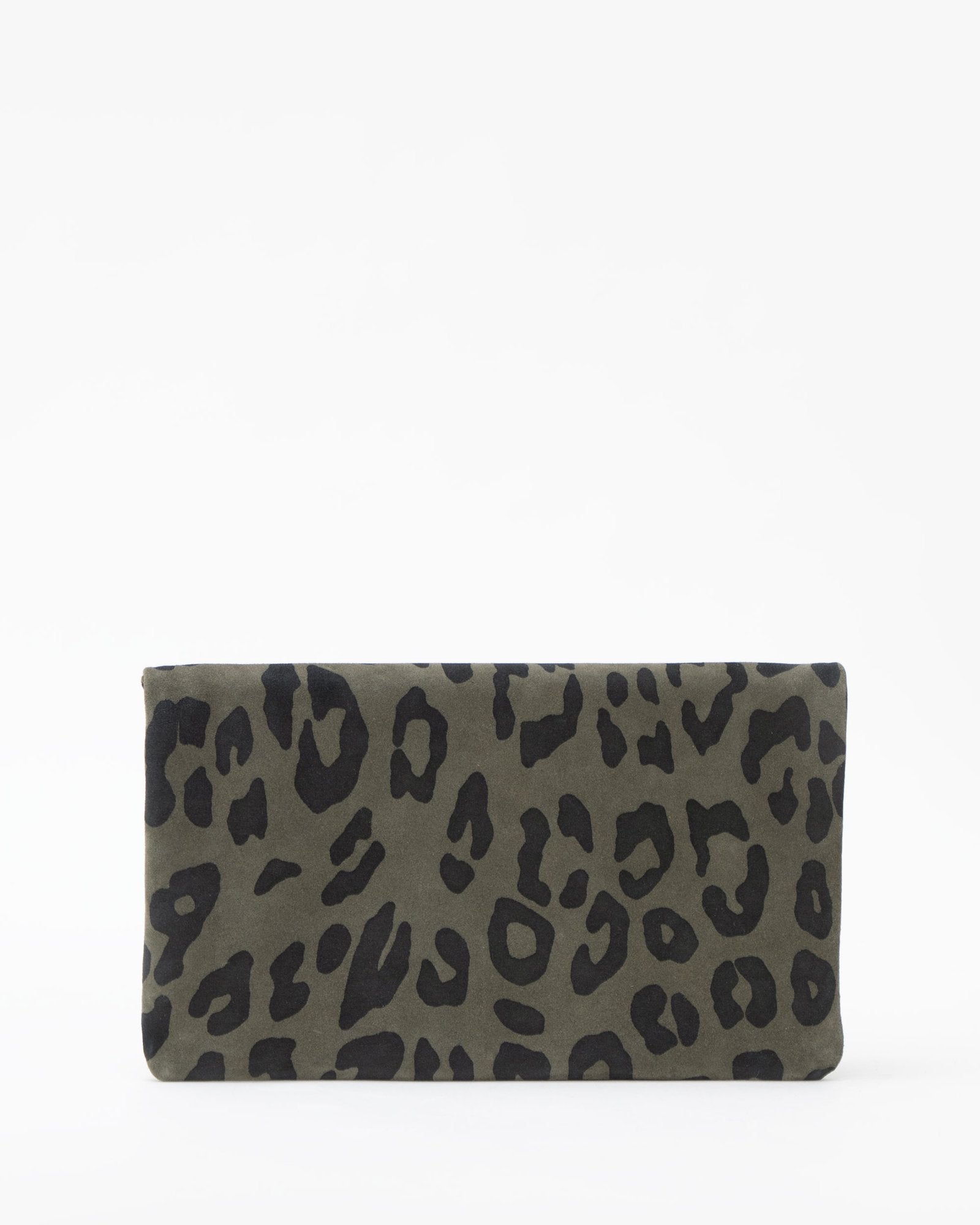 Clare V. - Foldover Clutch with Tabs (Army Pablo Cat Suede)