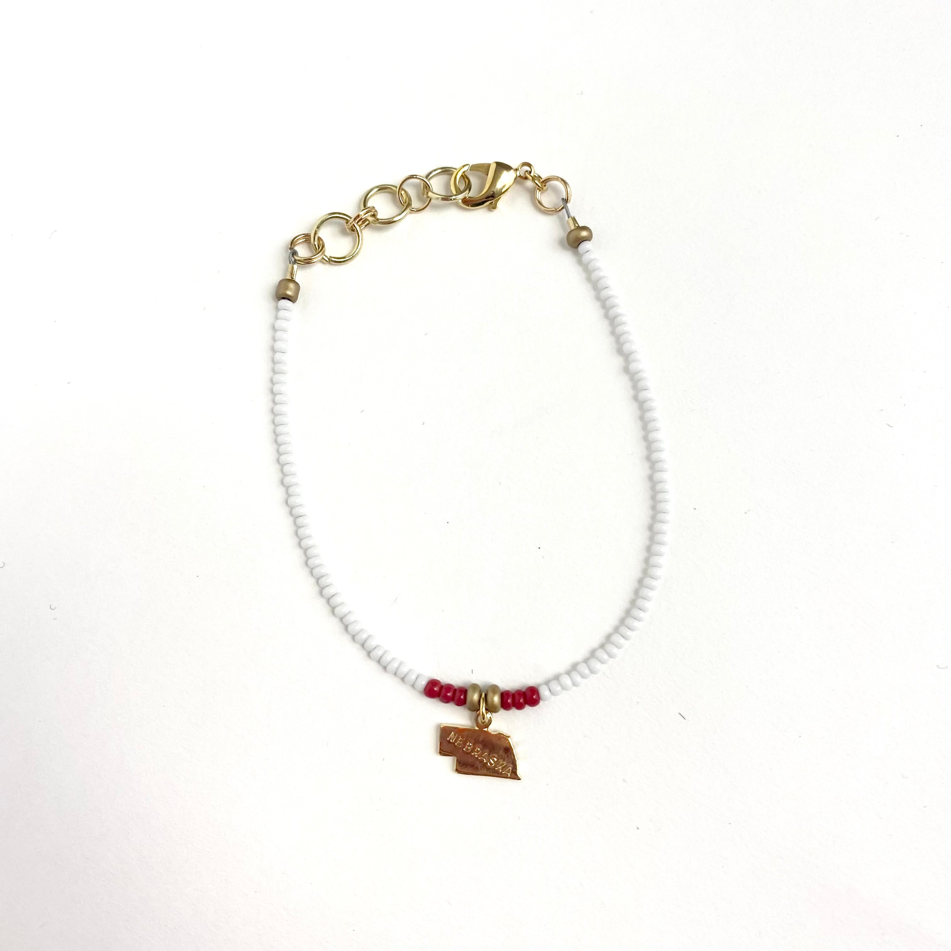 Etymology - Nebraska Charm Bracelet (White)