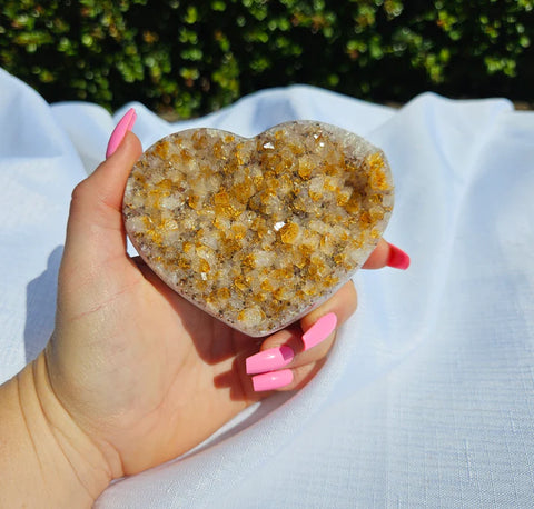 Citrine crystal cluster sold at crystal store, Mind Soul Sync.
