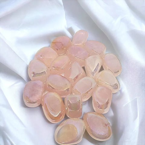 rose aura crystal tumbles at mind soul sync crystal shop in australia.