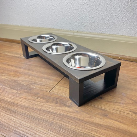three bowl dog feeder