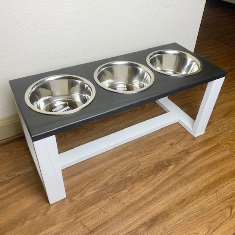 3 bowl dog food stand