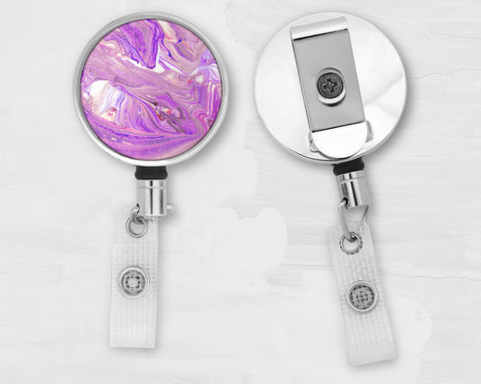 Orchid Abstract Art Badge Reel - Testicular Cancer