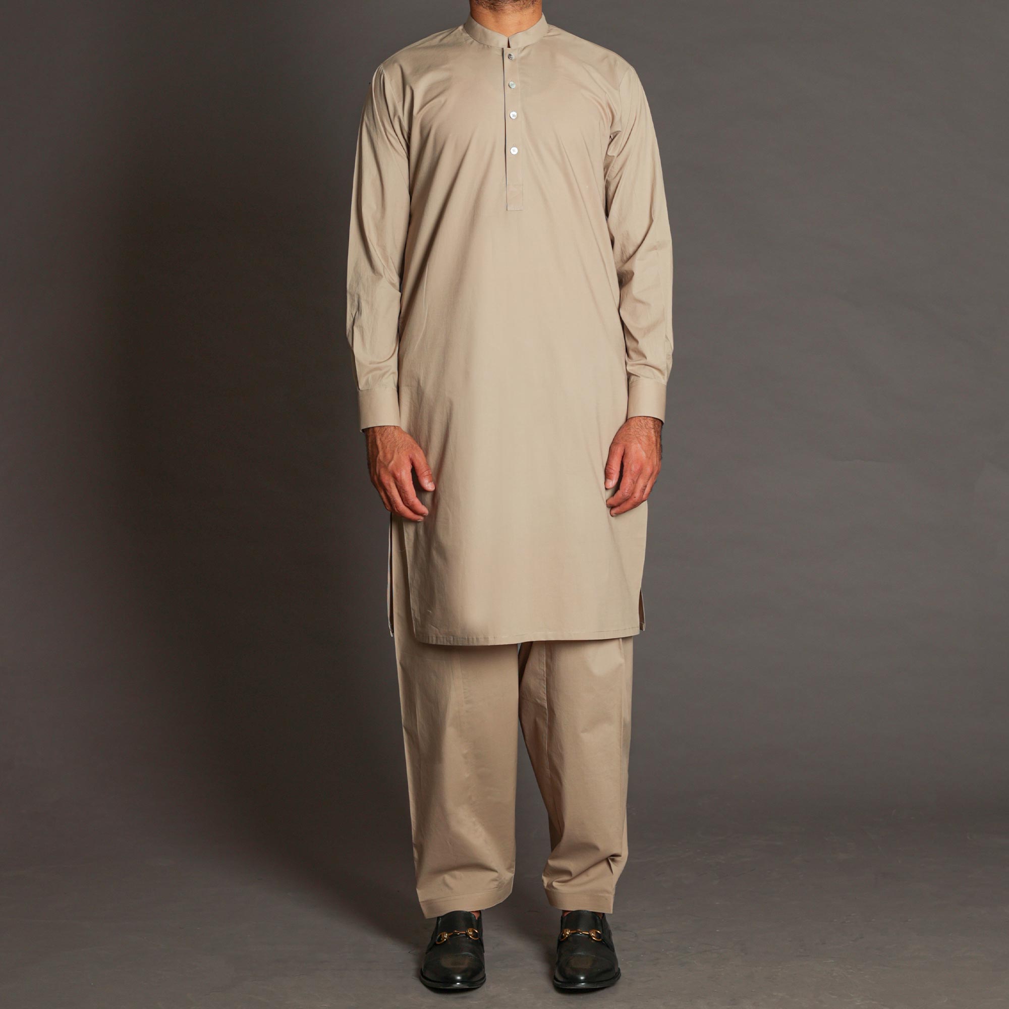 Light Khaki Shalwar Qameez