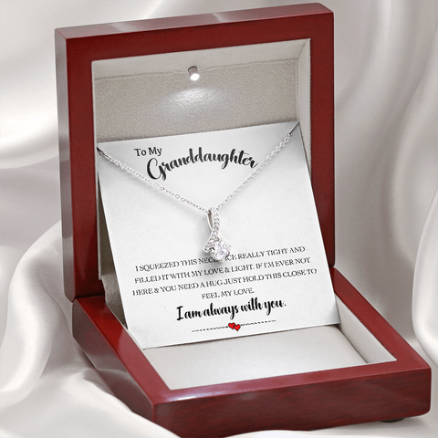 To My Grand Daughter - If I'm Ever Not Here | Stunning 14K White Gold Family Forever Pendant & Message Card