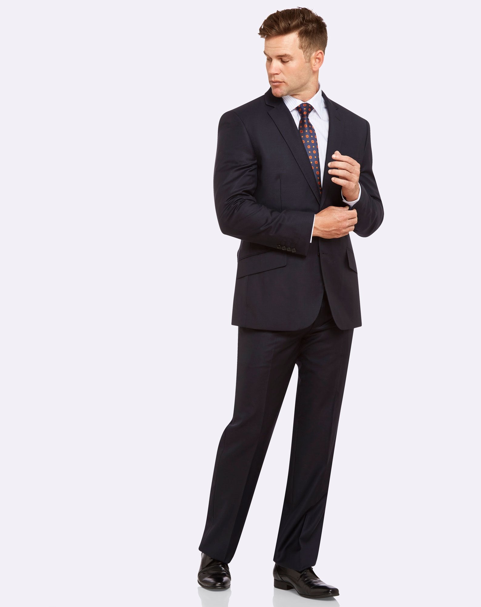 Big Mens PGH Pure Wool Navy 2-Trouser Suit Set