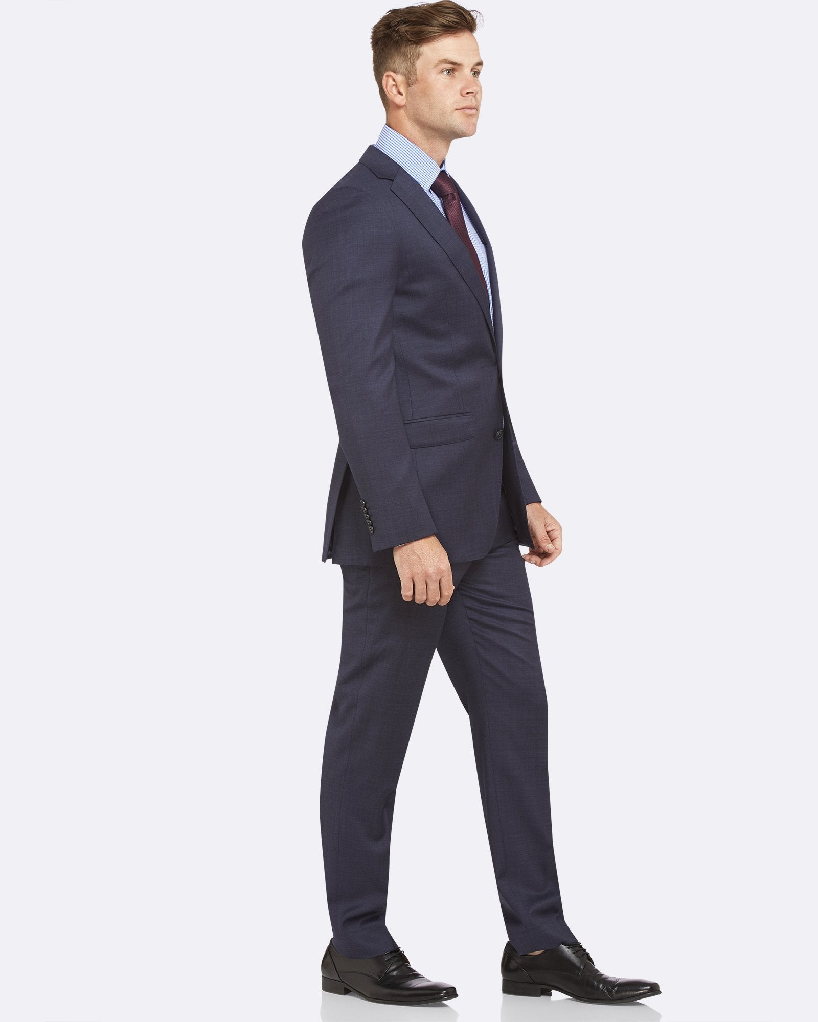 Big Men PGH Pharrel Slim Fit Blue Wool Suit Set