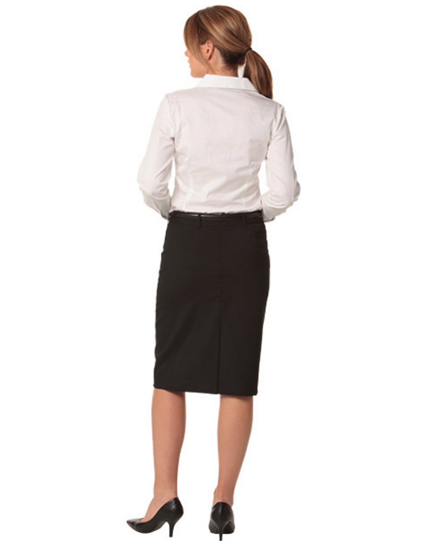 Women's Wool Blend Stretch Mid Length Lined Pencil Skirt