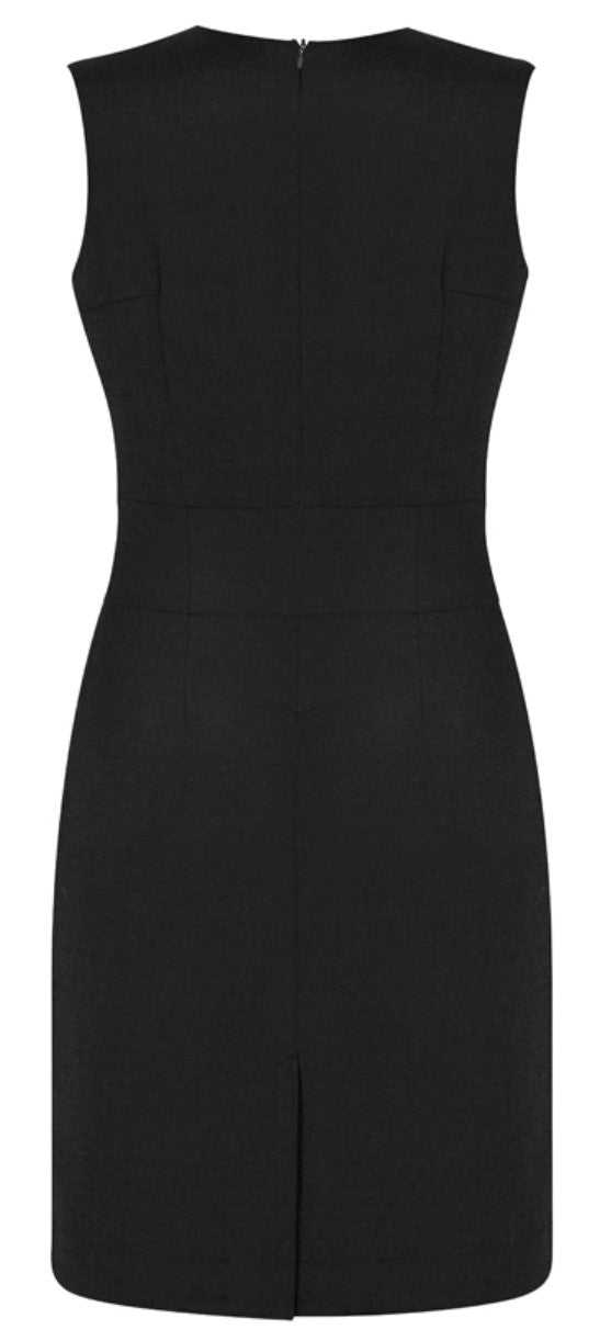 WOMENS SLEEVELESS WOOL BLEND V NECK DRESS   34021