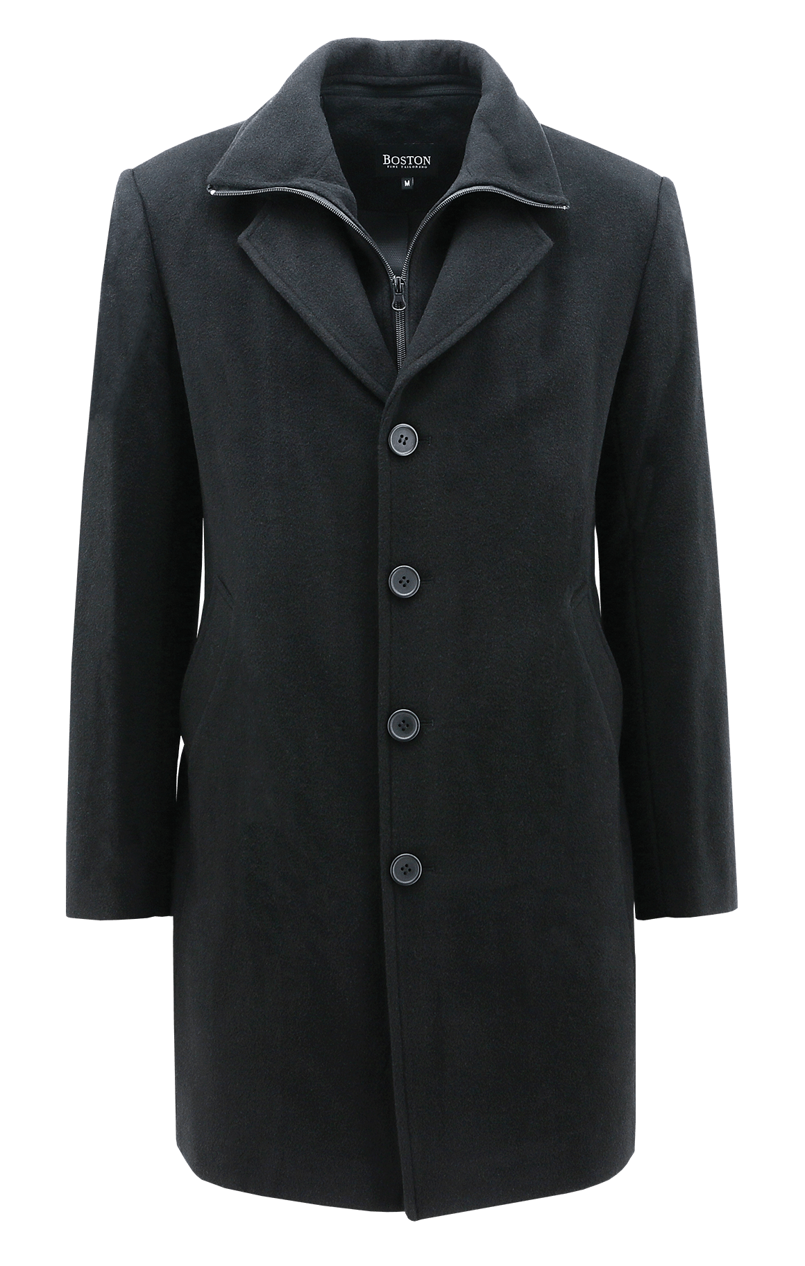 DANIEL HECHTER PROFILE 3/4 OVERCOAT BLACK WOOL