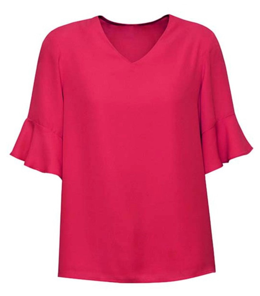 WOMENS ARIA FLUTED SLEEVE BLOUSE   RB966LS