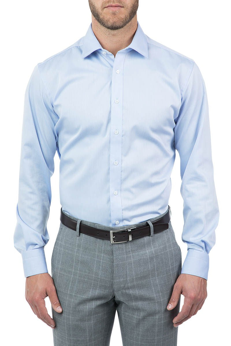 Joe Black Cotton Tailored Fit Blue Shirt