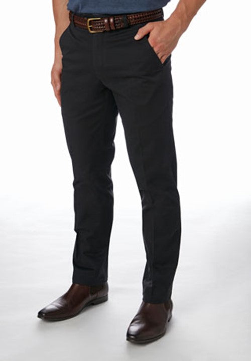 City Club Navigator Cotton Black Chino FLP010