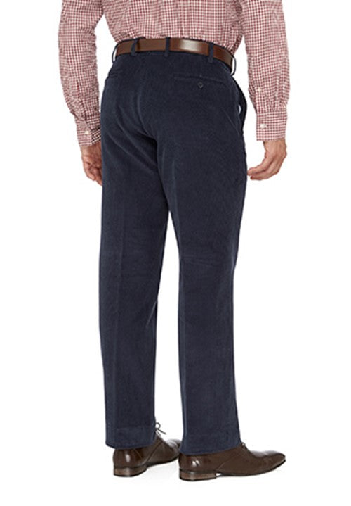 City Club Sutton 12W Cord Pants Navy FLP016