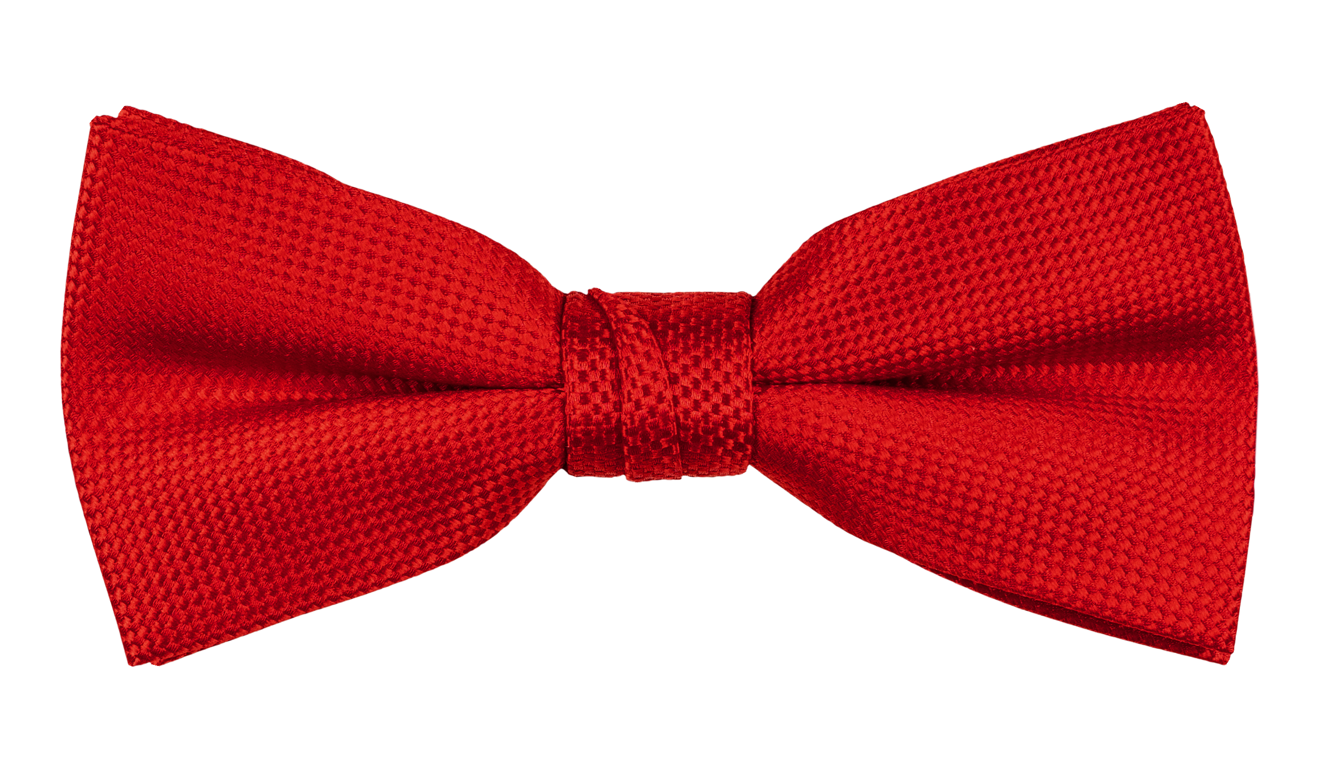 Bright Red Self Pattern Tie, Bow Tie, Handkerchief