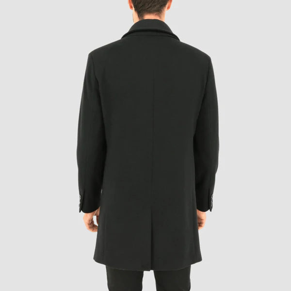 DANIEL HECHTER PROFILE 3/4 OVERCOAT BLACK WOOL