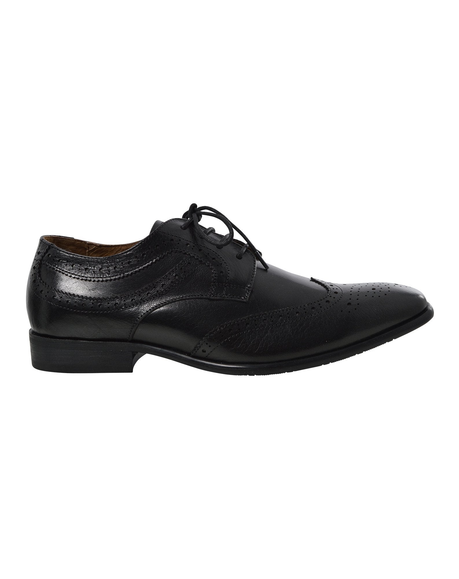 Massa Rimini Black Leather Brogue Lace up Shoes